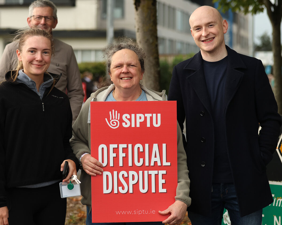 Ava Conway, Edel Buttery and Maurice Lynch picketing at University Hospital Limerick. Picture: Brendan Gleeson Ava Conway, Edel Buttery and Maurice Lynch picketing at University Hospital Limerick. Picture: Brendan Gleeson
