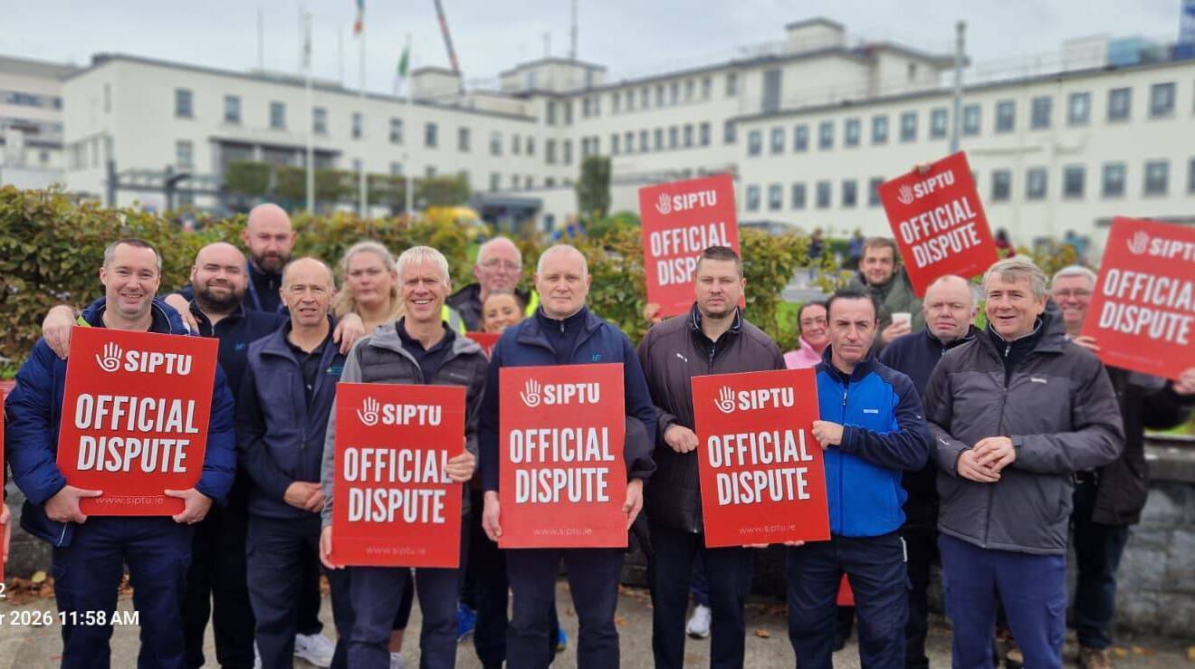 University Hospital Limerick on Wednesday as public sector workers take part in the nationwide strike. Picture: Niamh Griffin
