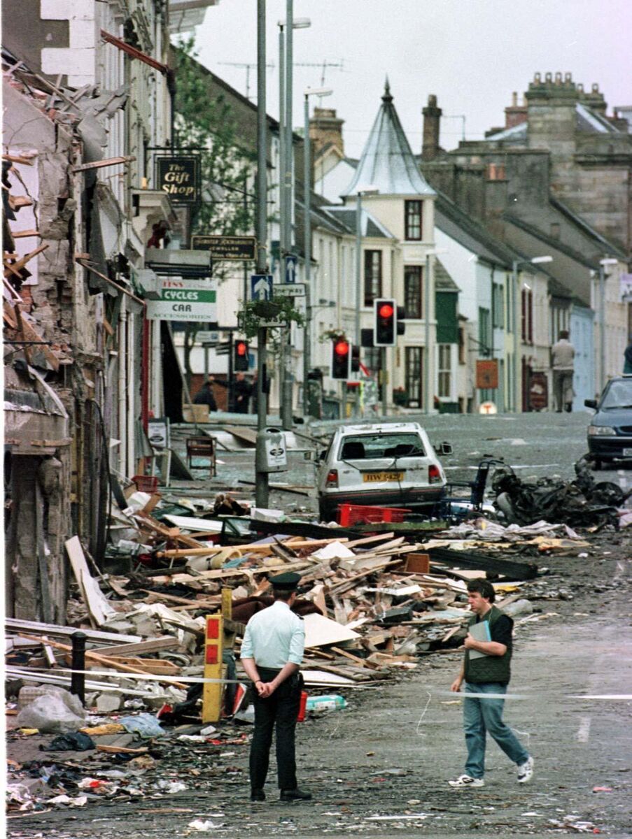 The damage caused by a bomb in Market Street, Omagh, on August 15, 1998. Picture: Paul McErlane/PA The damage caused by a bomb in Market Street, Omagh, on August 15, 1998. Picture: Paul McErlane/PA