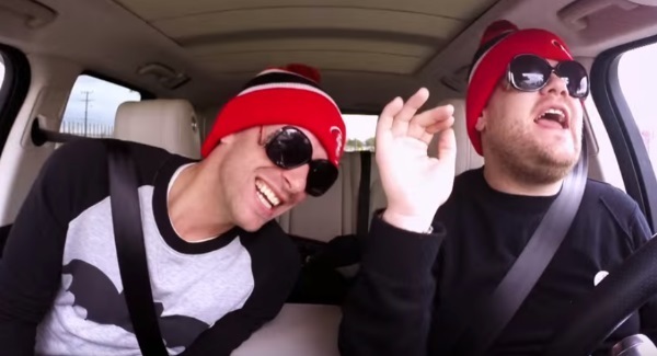James Corden and Chris Martin take carpool karaoke to a new level
