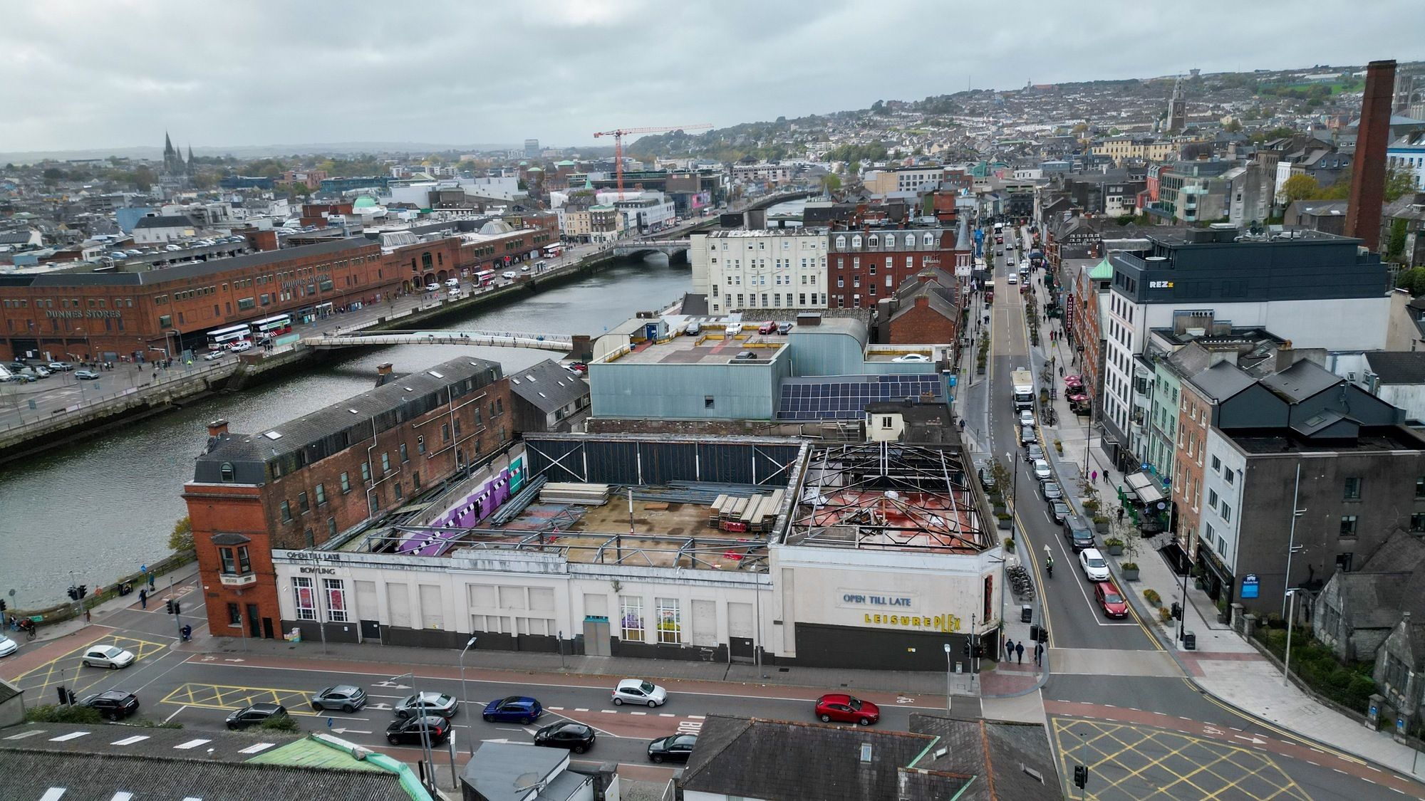 An aerial image of the former Leisureplex site on Brian Boru Street. 	 Picture: Chani Anderson