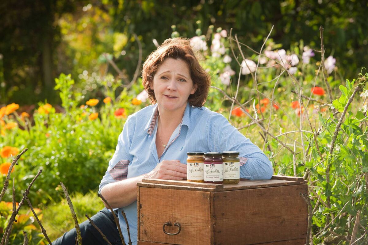 Florrie Purcell of The Scullery in Tipperary, with a selection of relishes Florrie Purcell of The Scullery in Tipperary, with a selection of relishes