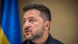 Ukrainian President Volodymyr Zelensky was outraged by Russia’s continuing aerial bombardment of his country’s energy infrastructure (Dan Bashakov/AP)