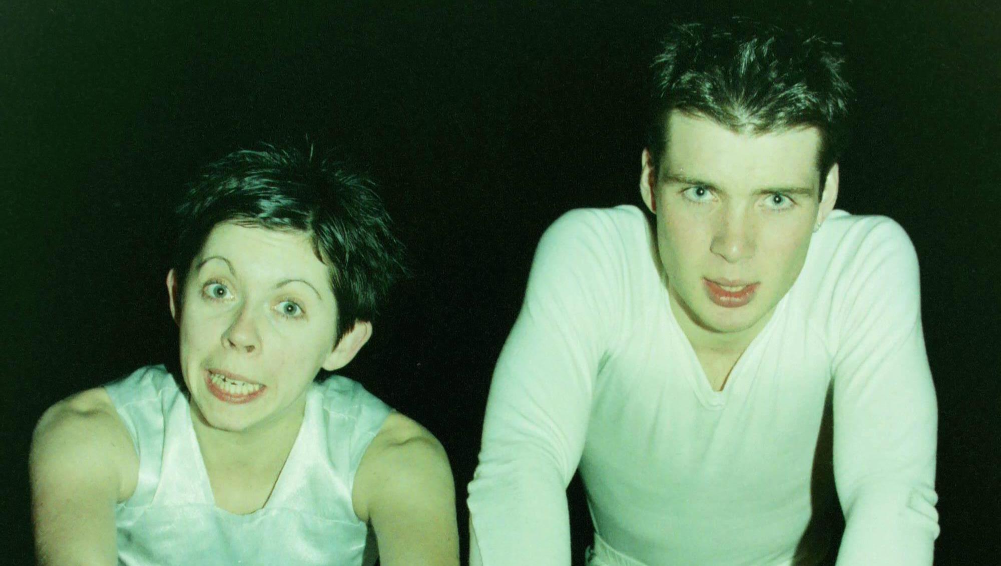 Eileen Walsh (left) and Cillian Murphy in 1996 around the premiere run of Disco Pigs. Picture: Irish Examiner Archive