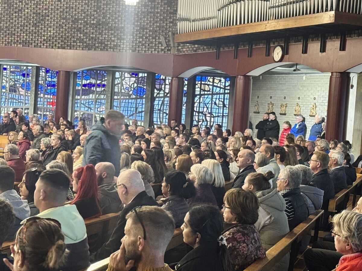 People attended a vigil at Sacred Heart Church in Waterford suspected arson attack at a house in Birchwood, Waterford, which claimed the lives of two adults and two children. Picture: Micheal O Scannail/the Press Association