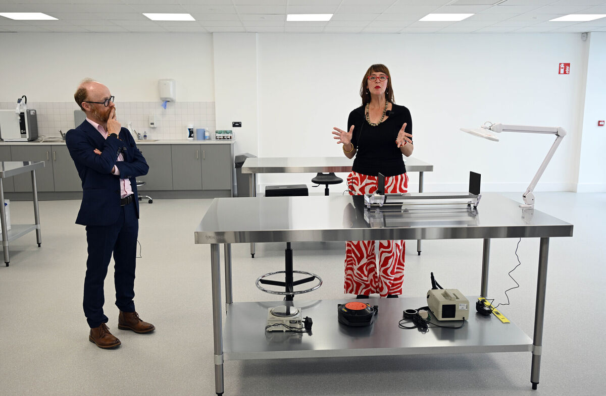 Forensic programme manager Oran Finegan and forensic lab co-ordinator Allysha Winburn explaining the work of the ODAIT's Tuam forensic facility and mortuary. Mary says of the investigation team: 'I hope God blesses each and every one of them.' File picture: Ray Ryan Forensic programme manager Oran Finegan and forensic lab co-ordinator Allysha Winburn explaining the work of the ODAIT's Tuam forensic facility and mortuary. Mary says of the investigation team: 'I hope God blesses each and every one of them.' File picture: Ray Ryan