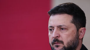 Ukraine’s President Volodymyr Zelensky at the EU summit in Brussels on Friday (Omar Havana/AP)