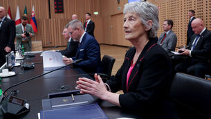 <p>President Catherine Connolly at an informal meeting of the Arraiolos Group in Slovenia where she questioned how nations can 'credibly talk about peace, progress, and security' when there is a toleration of the 'normalisation of war and genocide'. Picture: Tony Maxwell</p>