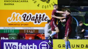 <p>Aaron Bolger scored Galway United's second goal against Shamrock Rovers. Pic: ©INPHO/Tom Maher</p>