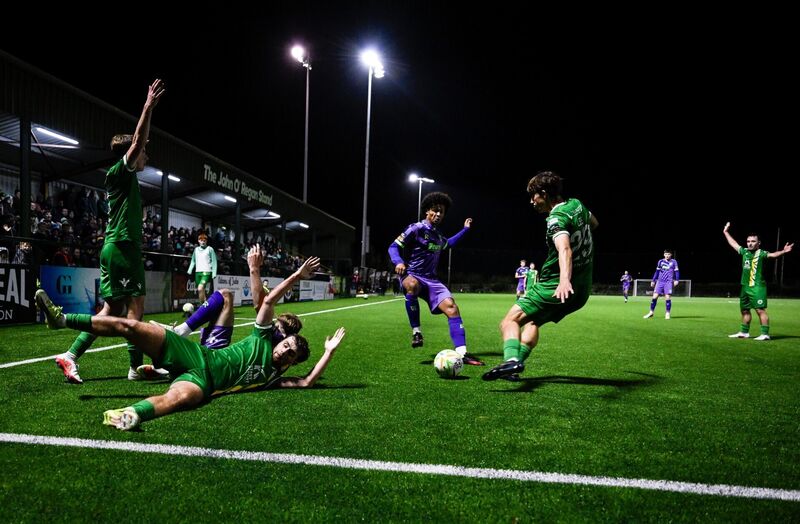 Brody Lee of Cork City fouls Cian Brosnan of Kerry during the SSE Airtricity Men’s First Division match between Kerry and Cork City at Mounthawk Park in Tralee, Kerry. Photo by Eakin Howard/Sportsfile Brody Lee of Cork City fouls Cian Brosnan of Kerry during the SSE Airtricity Men’s First Division match between Kerry and Cork City at Mounthawk Park in Tralee, Kerry. Photo by Eakin Howard/Sportsfile
