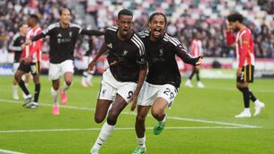 <p>Liverpool's Alexander Isak celebrates scoring their side's second goal of the game during the Premier League match at the Gtech Community Stadium, London. Picture: Adam Davy/the Press Association. </p> <p>Liverpool's Alexander Isak celebrates scoring their side's second goal of the game during the Premier League match at the Gtech Community Stadium, London. Picture: Adam Davy/the Press Association. </p>