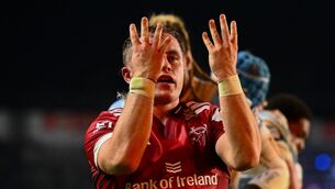 <p>Craig Casey sealed victory for Munster over Racing 92 and paid tribute to Anthony Foley by holding up eight fingers, a reference to the position played by the province's former captain and head coach. Pic: Shauna Clinton/Sportsfile</p> <p>Craig Casey sealed victory for Munster over Racing 92 and paid tribute to Anthony Foley by holding up eight fingers, a reference to the position played by the province's former captain and head coach. Pic: Shauna Clinton/Sportsfile</p>