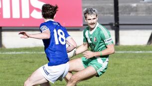 <p>Sarsfields forward Karl Hartley scored three points in the win over Celbridge Photo: Sean Brilly</p> <p>Sarsfields forward Karl Hartley scored three points in the win over Celbridge Photo: Sean Brilly</p>