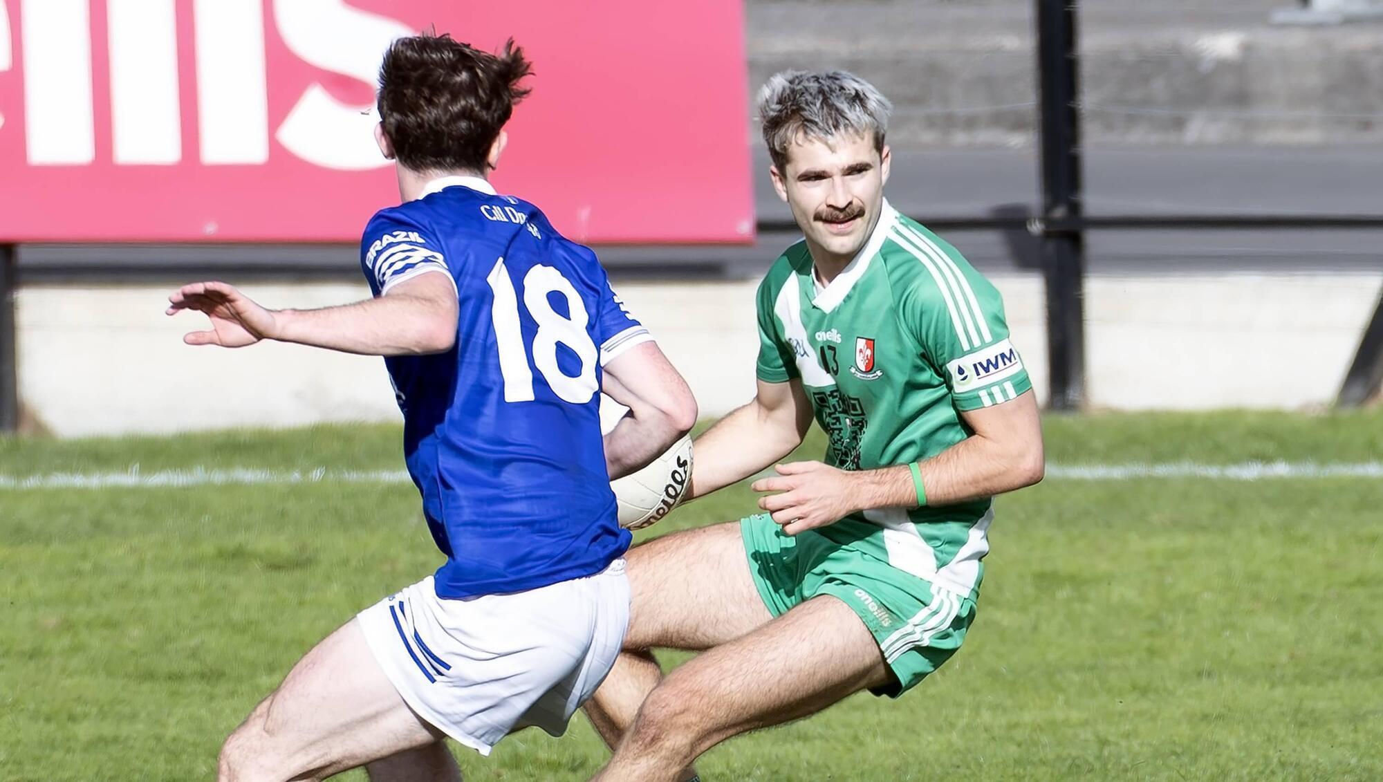Sarsfields forward Karl Hartley scored three points in the win over Celbridge Photo: Sean Brilly