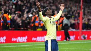 <p>PRAYERS ANSWERED: Arsenal's Noni Madueke celebrates scoring the winner for the Gunners at Nottingham Forest. Pic: Mike Egerton/the Press Association.</p> <p>PRAYERS ANSWERED: Arsenal's Noni Madueke celebrates scoring the winner for the Gunners at Nottingham Forest. Pic: Mike Egerton/the Press Association.</p>