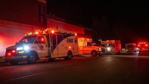 <p>Emergency crews and military personnel at the Wainwright Health Centre. Picture: John Ulan/The Canadian Press via AP</p> <p>Emergency crews and military personnel at the Wainwright Health Centre. Picture: John Ulan/The Canadian Press via AP</p>