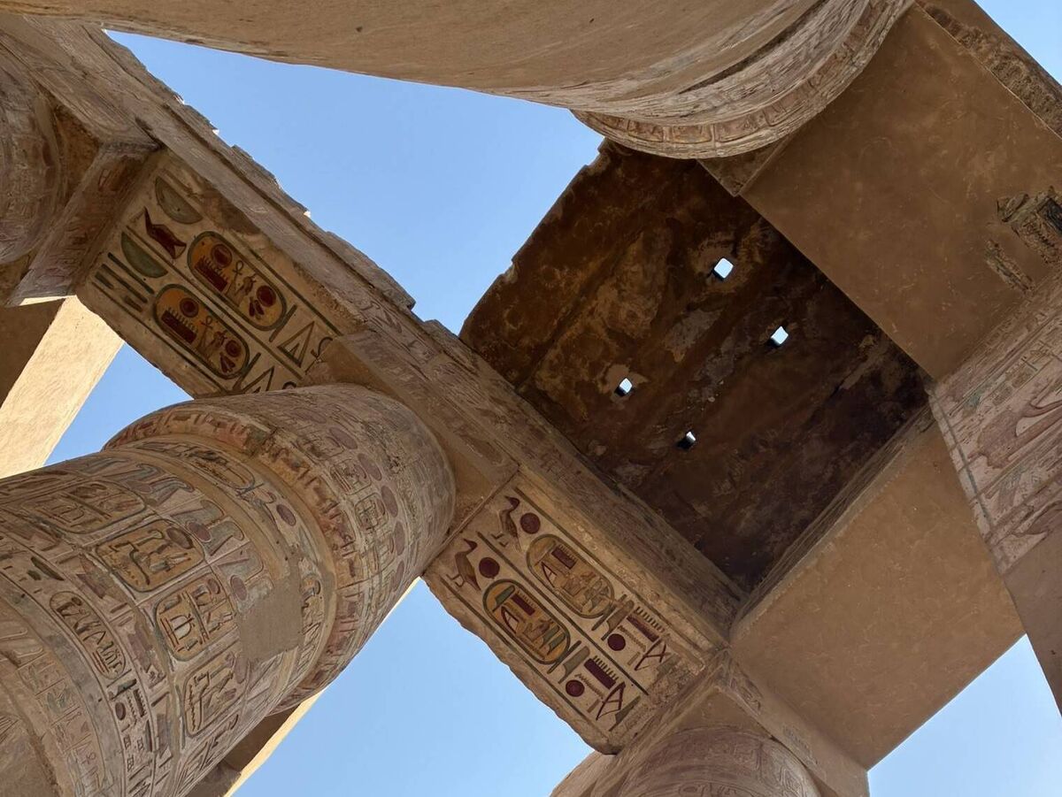 Beyond Karnak's extraordinary scale, vivid colours still cling to hieroglyphs painted thousands of years ago Beyond Karnak's extraordinary scale, vivid colours still cling to hieroglyphs painted thousands of years ago