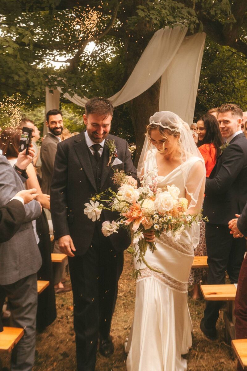 James and Aisling on their wedding day. James and Aisling on their wedding day.