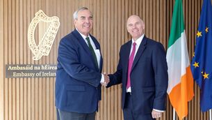 <p>Jack Potter (left) of the Metropolitan Washington Airports Authority and Nick Cole (right) of daa International.</p> <p>Jack Potter (left) of the Metropolitan Washington Airports Authority and Nick Cole (right) of daa International.</p>