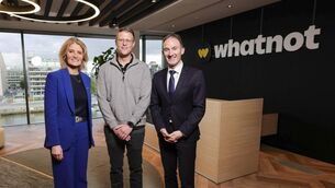 <p>IDA Ireland executive director Mary Buckley, Whatnot co-founder and CEO Grant LaFontaine, Minister of State Alan Dillon at the opening of Whatnot's new European headquarters in Dublin. Picture: Fennells Photography</p> <p>IDA Ireland executive director Mary Buckley, Whatnot co-founder and CEO Grant LaFontaine, Minister of State Alan Dillon at the opening of Whatnot's new European headquarters in Dublin. Picture: Fennells Photography</p>
