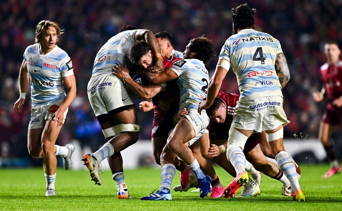 Munster's Alex Nankivell attempts to break the line despite the efforts of Lekima Tagitagivalu, left, and Maxime Machenaud of Racing 92. Pic: Tyler Miller/Sportsfile Munster's Alex Nankivell attempts to break the line despite the efforts of Lekima Tagitagivalu, left, and Maxime Machenaud of Racing 92. Pic: Tyler Miller/Sportsfile