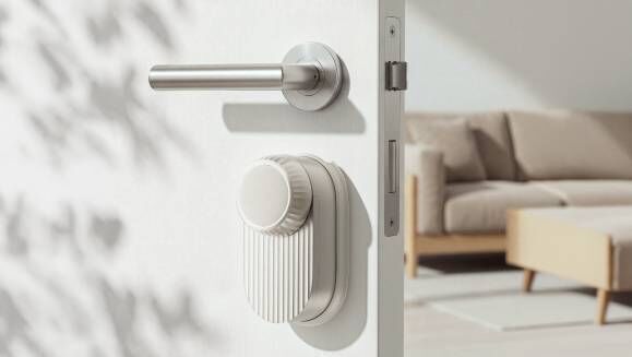 The Ultra Max features a brushed metal finish and a zero-gap base that makes it look like an integrated part of the door. Picture: SwitchBot The Ultra Max features a brushed metal finish and a zero-gap base that makes it look like an integrated part of the door. Picture: SwitchBot