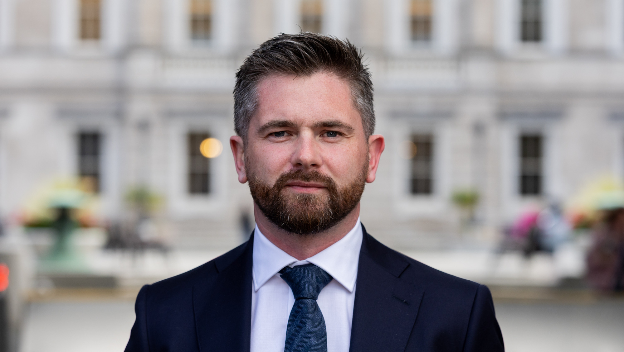 Bryan Gallagher, whose brother Cian Gallagher died after a one-punch assault in Tallow in 2022, at Leinster House where he and other relatives of victims attended the justice committee. Picture: Gareth Chaney
