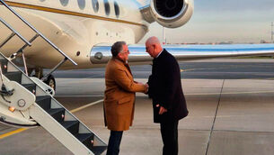 Russian presidential envoy Kirill Dmitriev greets special envoy Steve Witkoff (TASS Photo via AP) Russian presidential envoy Kirill Dmitriev greets special envoy Steve Witkoff (TASS Photo via AP)