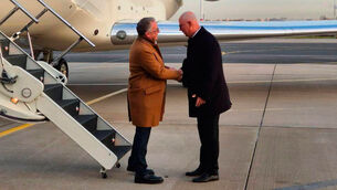 <p>Russian presidential envoy Kirill Dmitriev greets special envoy Steve Witkoff. Picture: TASS Photo via AP</p> <p>Russian presidential envoy Kirill Dmitriev greets special envoy Steve Witkoff. Picture: TASS Photo via AP</p>