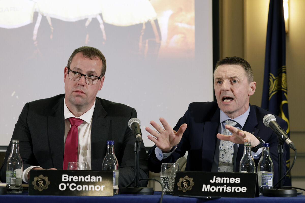 Deputy general secretary of the Garda Representative Association (GRA), James Morrisroe (left) pictured with the then GRA president Brendan O’Connor at the GRA 46th annual delegates conference in 2024. Picture: Conor Ó Mearáin Deputy general secretary of the Garda Representative Association (GRA), James Morrisroe (left) pictured with the then GRA president Brendan O’Connor at the GRA 46th annual delegates conference in 2024. Picture: Conor Ó Mearáin