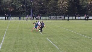 <p>Referee Chris Mooney throws in the sliotar for the HE Division 1 hurling league clash of UCD and Maynooth University. Pic: Clubber TV</p> <p>Referee Chris Mooney throws in the sliotar for the HE Division 1 hurling league clash of UCD and Maynooth University. Pic: Clubber TV</p>