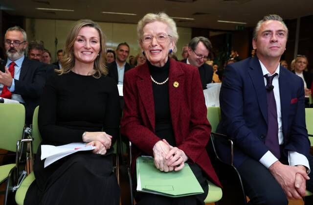 Richard Hogan with Niamh Lenihan, left, human rights lawyer and founding director of the Centre for Digital Ethics, and former president Mary Robinson, at the conference on AI at Trinity College Dublin last week. Richard Hogan with Niamh Lenihan, left, human rights lawyer and founding director of the Centre for Digital Ethics, and former president Mary Robinson, at the conference on AI at Trinity College Dublin last week.