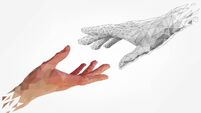 Low polygonal human and robot hands