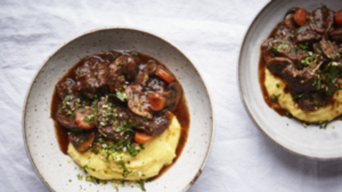 Winter Beef Stew with Polenta