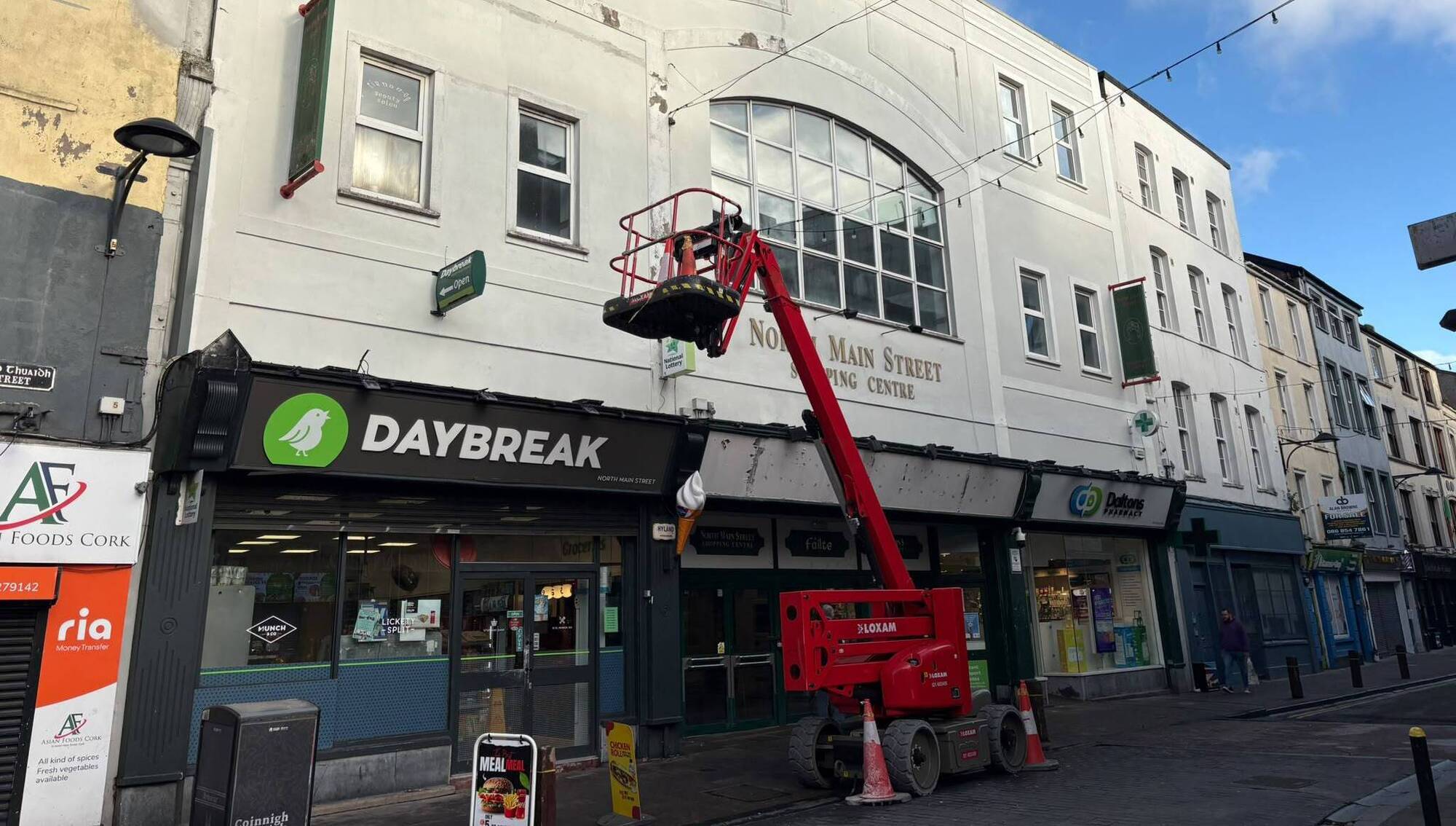 Work has started on North Main Street Shopping Centre ahead of the ONICE rink's opening in November