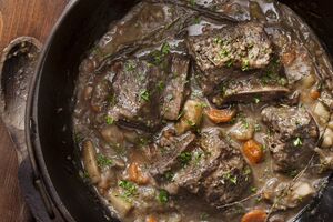 Braised Short Ribswith Scallion Mash