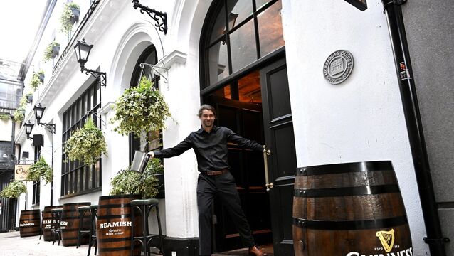<p> Thomas Harden of The Oyster Tavern at the English Market, Market Lane. The bar re-opens at 3pm on Thursday in time for the Guinness Jazz Festival. Picture: Larry Cummins</p>
