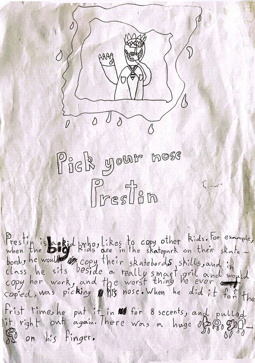 Some of the artwork and ideas for 'Prestin' made by Andrew McGinley's children. Some of the artwork and ideas for 'Prestin' made by Andrew McGinley's children.