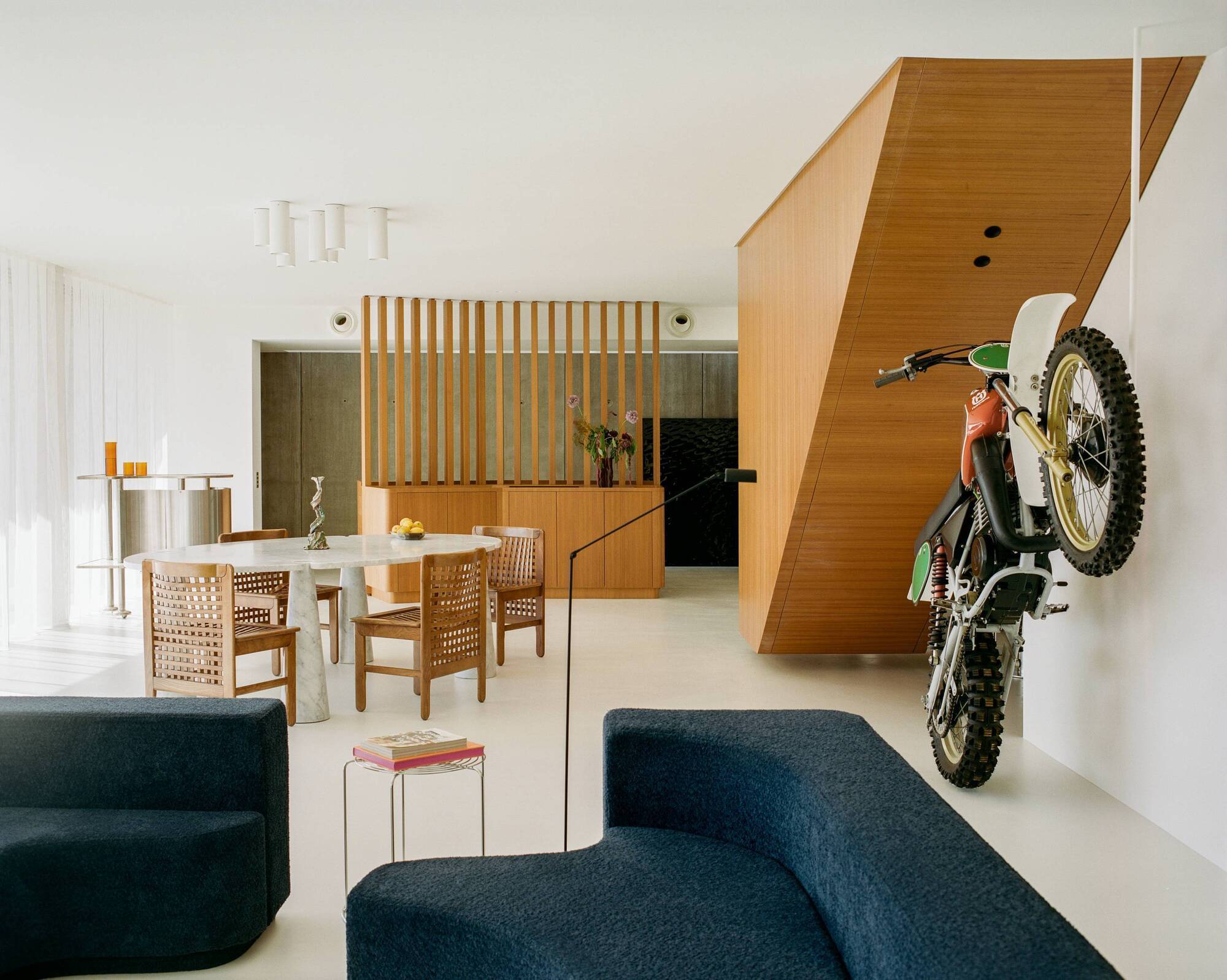 Open-plan living space by Sandrine Sarah Faivre at Villa Alta. Picture: Clément Vayssieres
