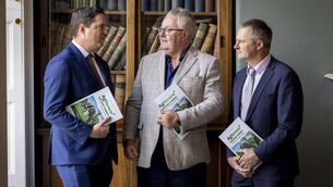 <p>(Left to right): Minister for agriculture, Martin Heydon, chair of Golden Jubilee Trust, Joe Collins and president of ICOS, Edward Carr, at the launch of the AgRenew Ireland Summit.</p> <p>(Left to right): Minister for agriculture, Martin Heydon, chair of Golden Jubilee Trust, Joe Collins and president of ICOS, Edward Carr, at the launch of the AgRenew Ireland Summit.</p>