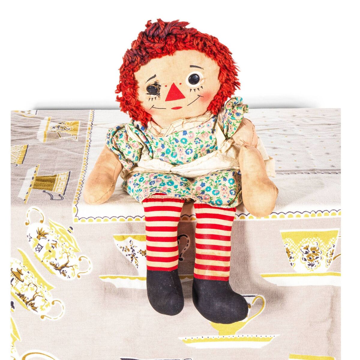 The Raggedy Ann doll and tablecloth from the Girls Just Want To Have Fun video, estimated at €360-€540 by Bonhams. 