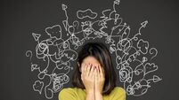 depressed Asian woman in deep many thoughts, having problem with over thinking