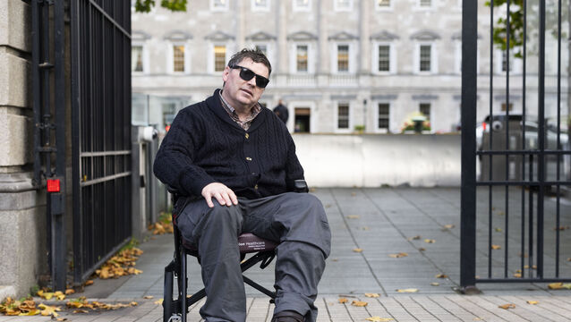 Brian Hogan, a survivor of a life-changing one-punch assault, outside Leinster House before attending the committee on justice, home affairs and migration. Picture: Sam Boal/Collins Photos <p>Brian Hogan, a survivor of a life-changing one-punch assault, outside Leinster House before attending the committee on justice, home affairs and migration. Picture: Sam Boal/Collins Photos</p>