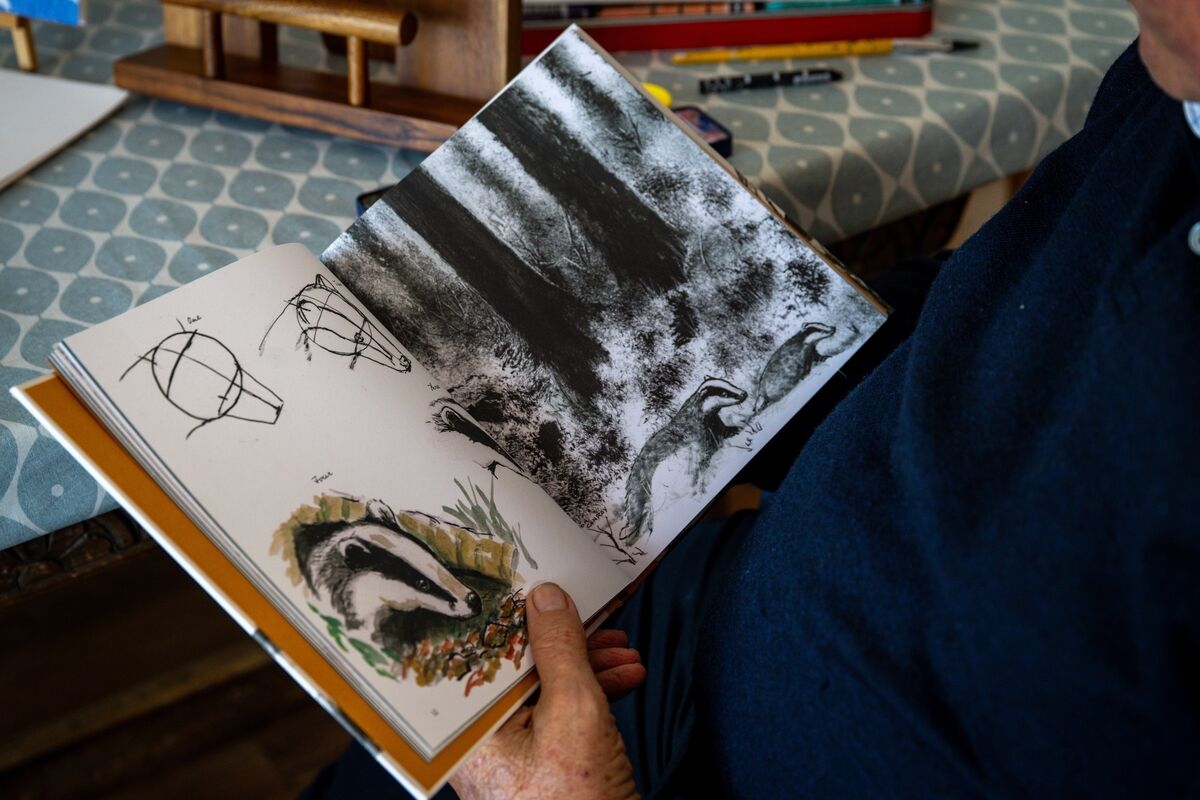 Don Conroy shares some of his artwork. Picture: Chani Anderson