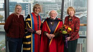 <p class="contextmenu internal_Caption">Senator Alice-Mary Higgins, Professor Maggie Cusack, president of Munster Technological University, Michael D Higgins, former president of Ireland, and Sabina Higgins, at MTU Cork School of Music. Picture: Joleen Cronin</p> <p class="contextmenu internal_Caption">Senator Alice-Mary Higgins, Professor Maggie Cusack, president of Munster Technological University, Michael D Higgins, former president of Ireland, and Sabina Higgins, at MTU Cork School of Music. Picture: Joleen Cronin</p>