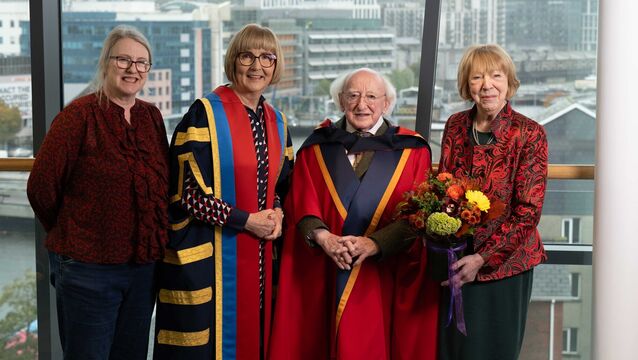 <p class="contextmenu internal_Caption">Senator Alice-Mary Higgins, Professor Maggie Cusack, president of Munster Technological University, Michael D Higgins, former president of Ireland, and Sabina Higgins, at MTU Cork School of Music. Picture: Joleen Cronin</p>