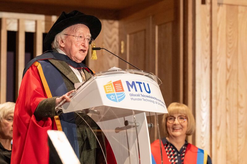  Michael D Higgins, former President of Ireland,  was conferred with an honorary doctorate at MTU Cork School of Music on Thursday. Picture: Joleen Cronin