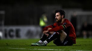 <p>Jordan Flores of Bohemians reacts after the SSE Airtricity Men's Premier Division match between Bohemians and Shelbourne. Pic: Ben McShane/Sportsfile</p> <p>Jordan Flores of Bohemians reacts after the SSE Airtricity Men's Premier Division match between Bohemians and Shelbourne. Pic: Ben McShane/Sportsfile</p>