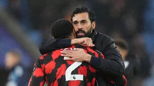 <p>MOVING UP: Fulham manager Alvaro Arbeloa and Kenny Tete at the final whistle after the Premier League match at the Coventry Building Society Arena.</p> <p>MOVING UP: Fulham manager Alvaro Arbeloa and Kenny Tete at the final whistle after the Premier League match at the Coventry Building Society Arena.</p>