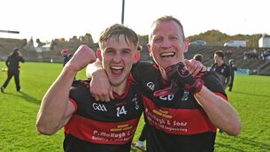 <p>Davitts Niall Treacy and Colm Boyle celebrate as they are crowned Mayo Intermediate Champions at MacHale Park. Pic Conor McKeown</p> <p>Davitts Niall Treacy and Colm Boyle celebrate as they are crowned Mayo Intermediate Champions at MacHale Park. Pic Conor McKeown</p>